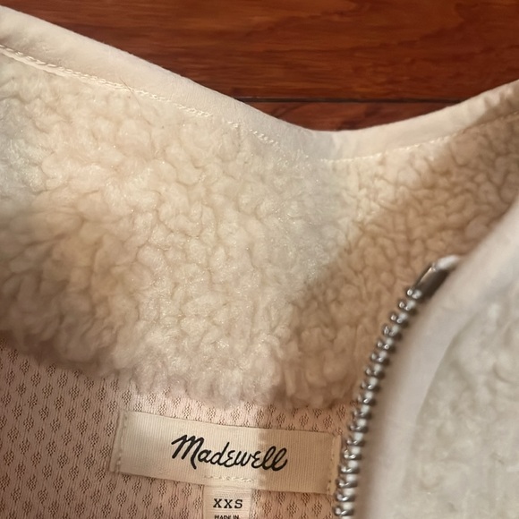 Madewell Cozy Cream Sherpa Zip-Up Jacket - Picture 2 of 3